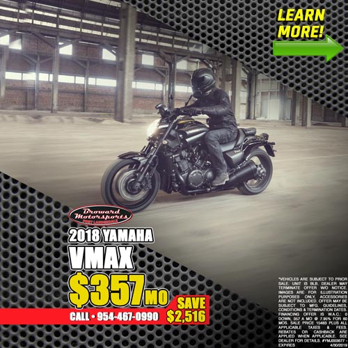 Person riding a 2018 Yamaha  VMAX